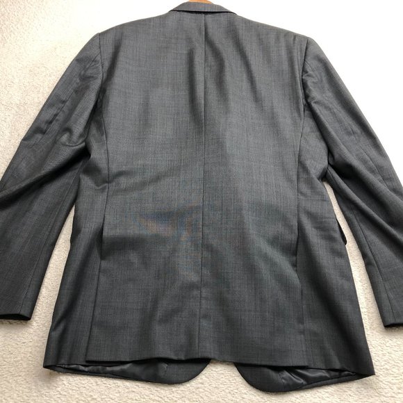 Peter Millar Mens 100% Wool Blazer Made in Canada Size 44 Long Charcoal Gray - Picture 4 of 10